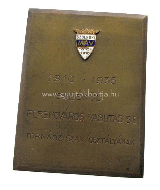 Emlékül Ferencváros Vasutas SE tornász szakosztályának 1935